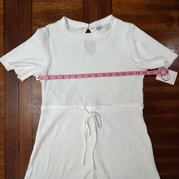 Princess Polly Aiken Soft Ribbed Short Sleeve Front Tie Romper Size 4 - Picture 8 of 14